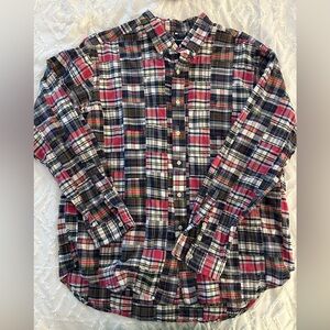 Polo Ralph Lauren Madras plaid long sleeve button down. Size XL